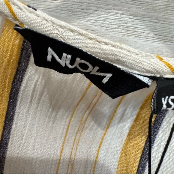 NWT Nuon boho striped tie waist button down crop top ❤️ - Picture 4 of 6